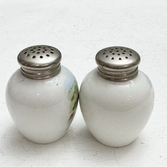 Pair of Vintage Salt & Pepper Shakers HEIDELBERG Germany Handpainted Porcelain - Picture 8 of 13